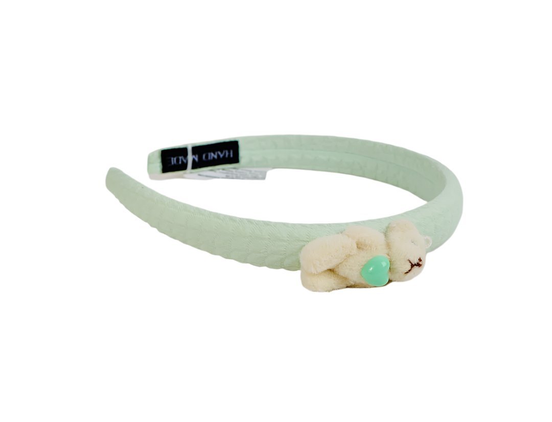 Light Green Headband with Soft Teddy Bear Decoration 1