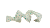 Polka dot bow headband with mint dots and fabric tails