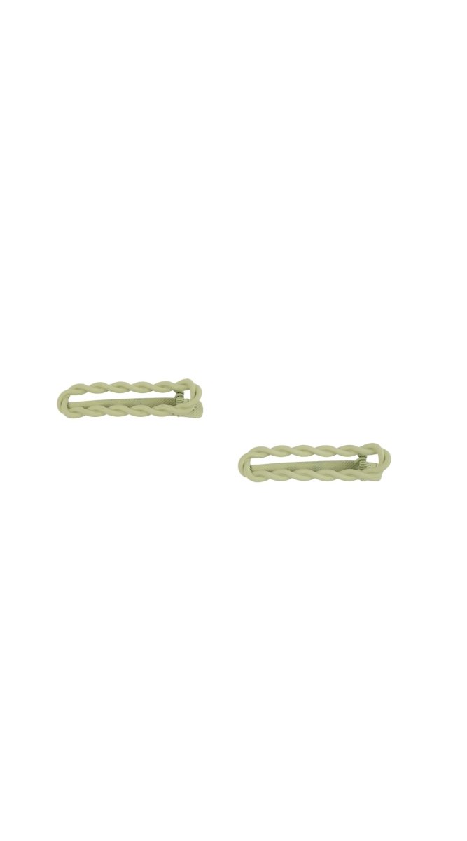 Braided Hair Clips in Light Green 1