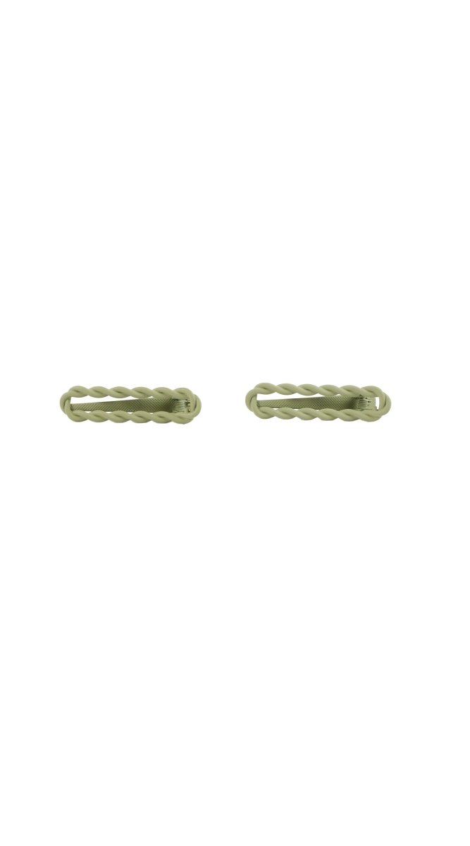 Braided Hair Clips in Light Green 2