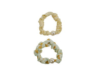 Fabric Hair Scrunchies with Pearl Detail 4