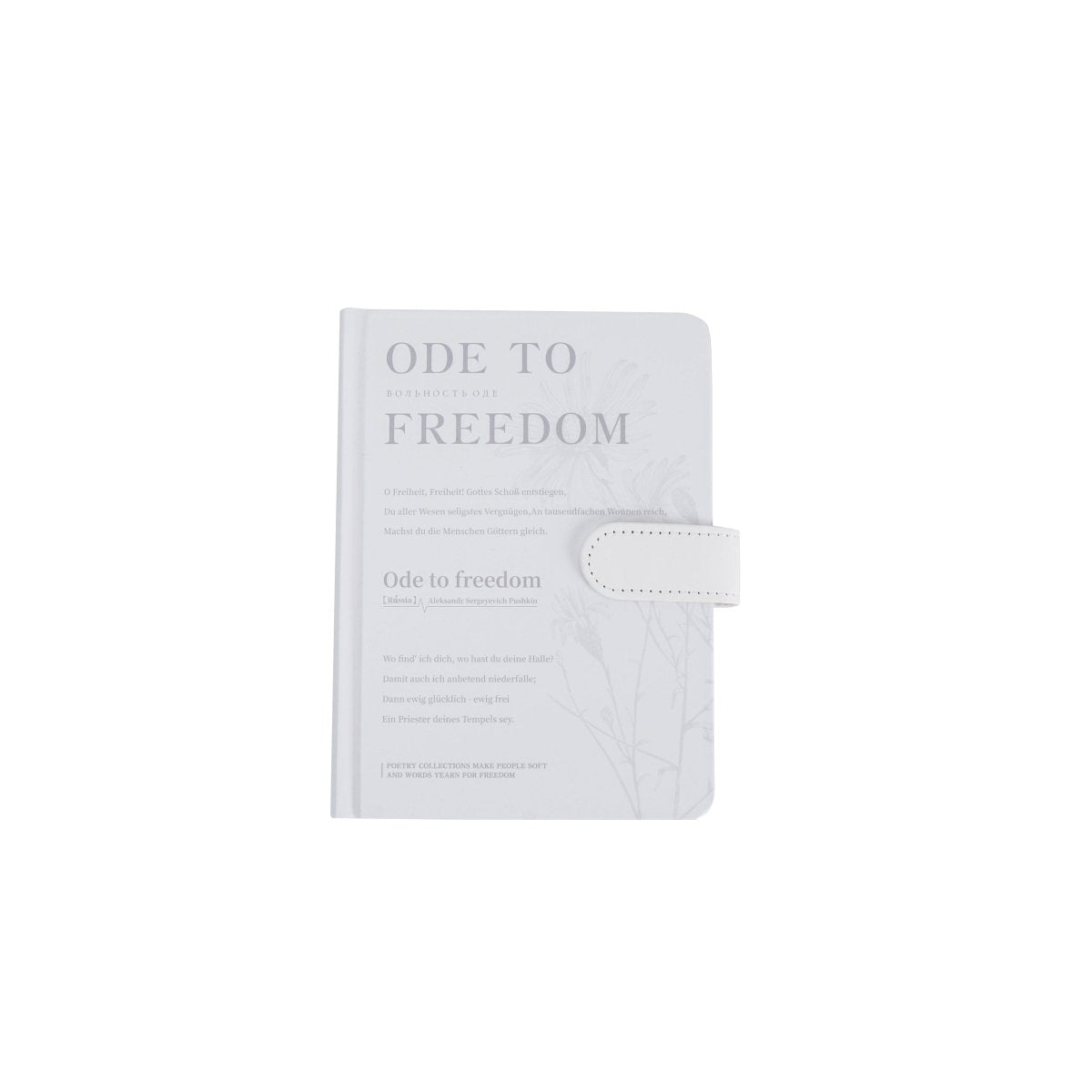 Pastel paper notebook with magnetic buckle, light cover with front text