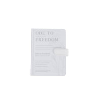 Pastel paper notebook with magnetic buckle, light cover with front text