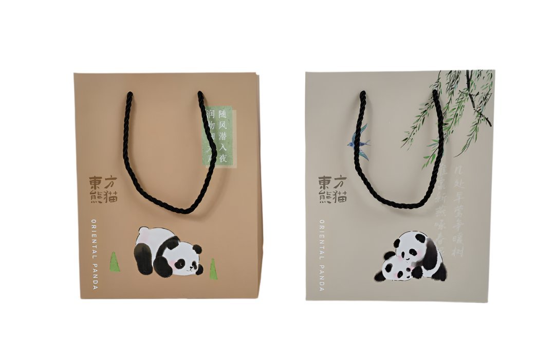 Elegant Oriental Panda Gift Bags - MIDI