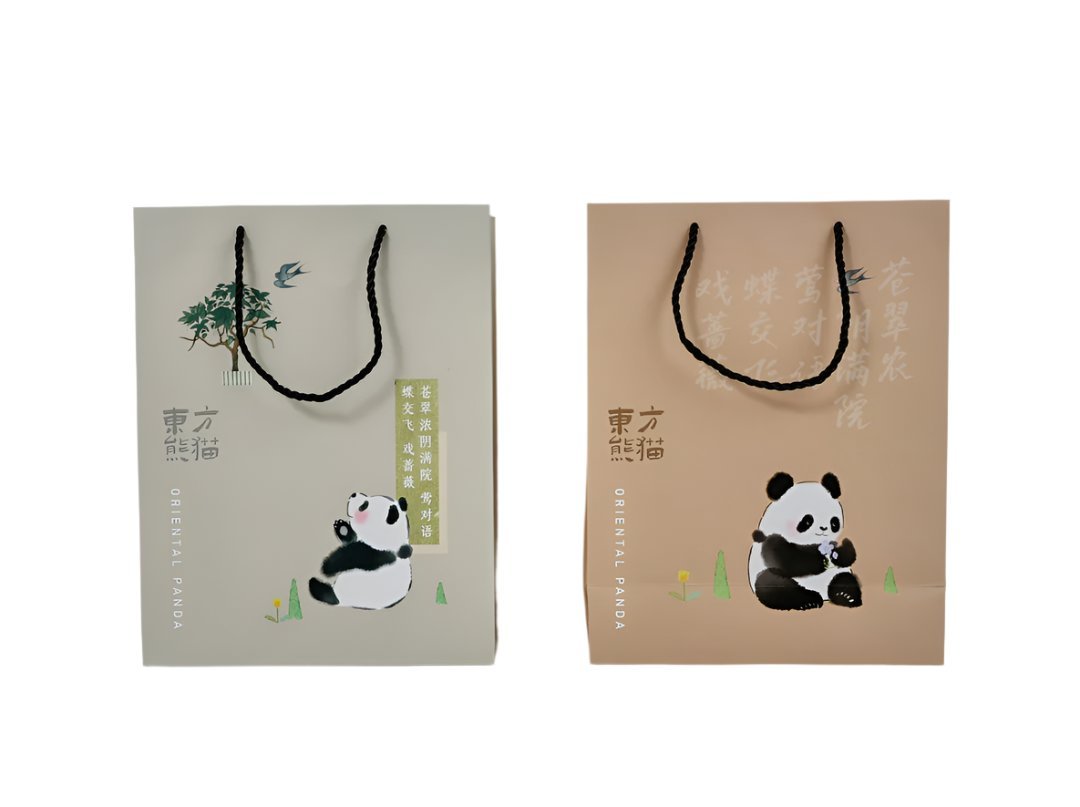 Elegant Oriental Panda Gift Bags - MIDI