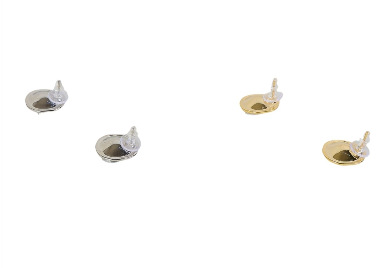 Elegant Pearl Stud Earrings - Gold & Silver - MIDI