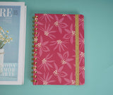 Elegant Pink Floral Notebook - MIDI