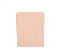 Pink folding tablet case with three-panel cover