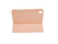 Pink tablet case with flip cover and long front opening