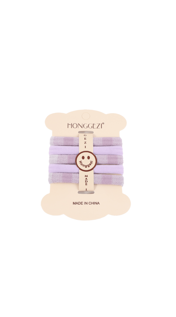 Lavender hair tie set with 30 cards, bundled with HONGGEZI tag and label