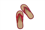 Elegant Red Woven Straw Sandals - MIDI