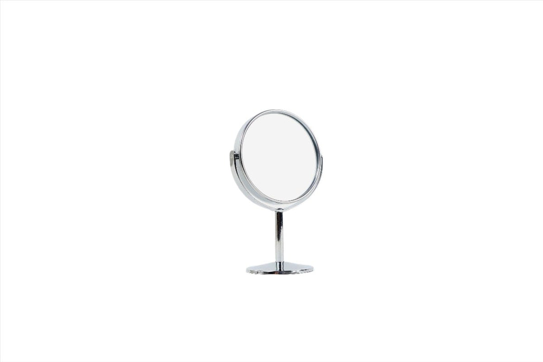 Pack of 2 Round Metal Standing Mirrors – 8 cm