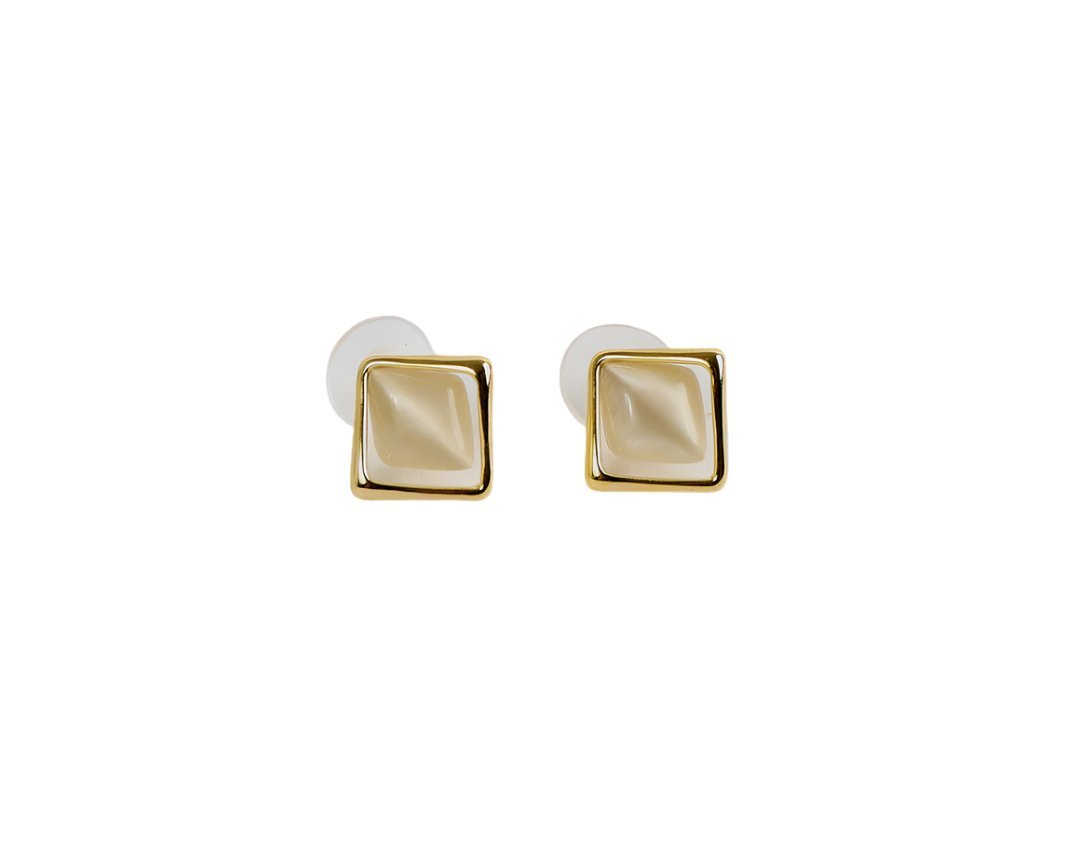 Elegant Square Gold Earrings - MIDI