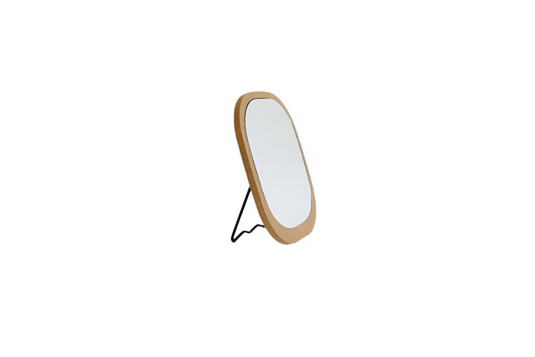 Elegant Wooden Handheld Mirror - MIDI
