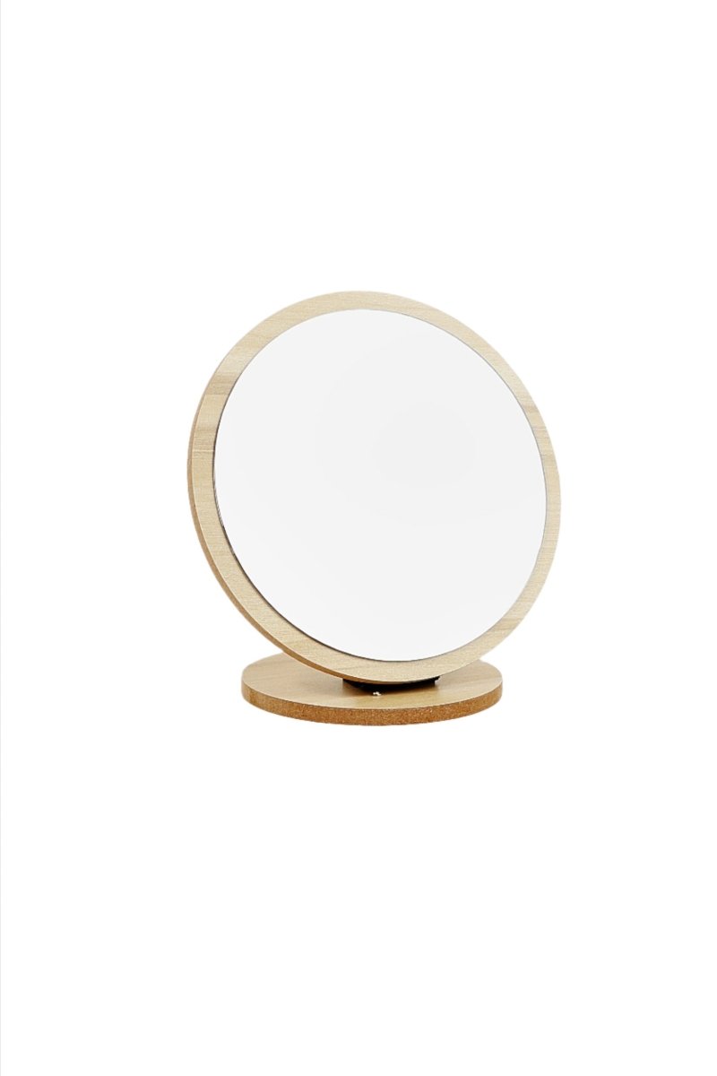 Elegant Wooden Round Mirror - MIDI
