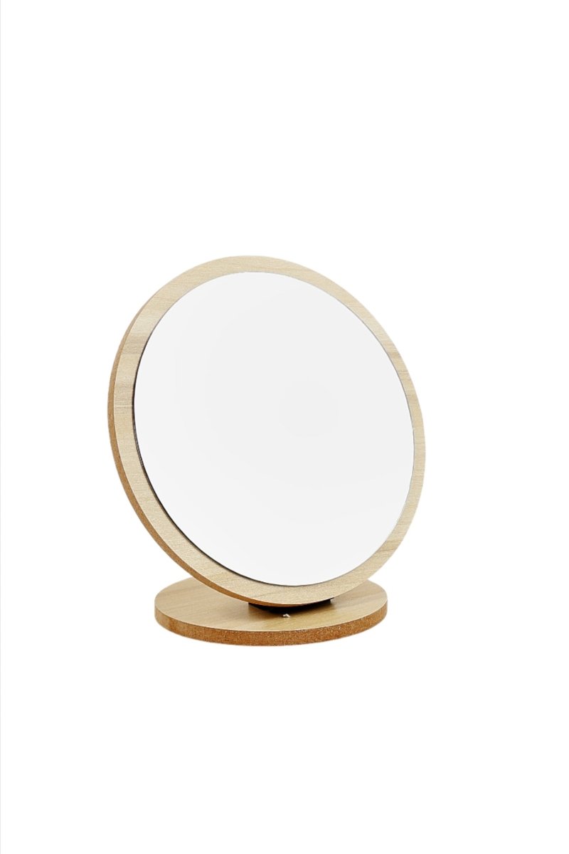 Elegant Wooden Round Mirror - MIDI