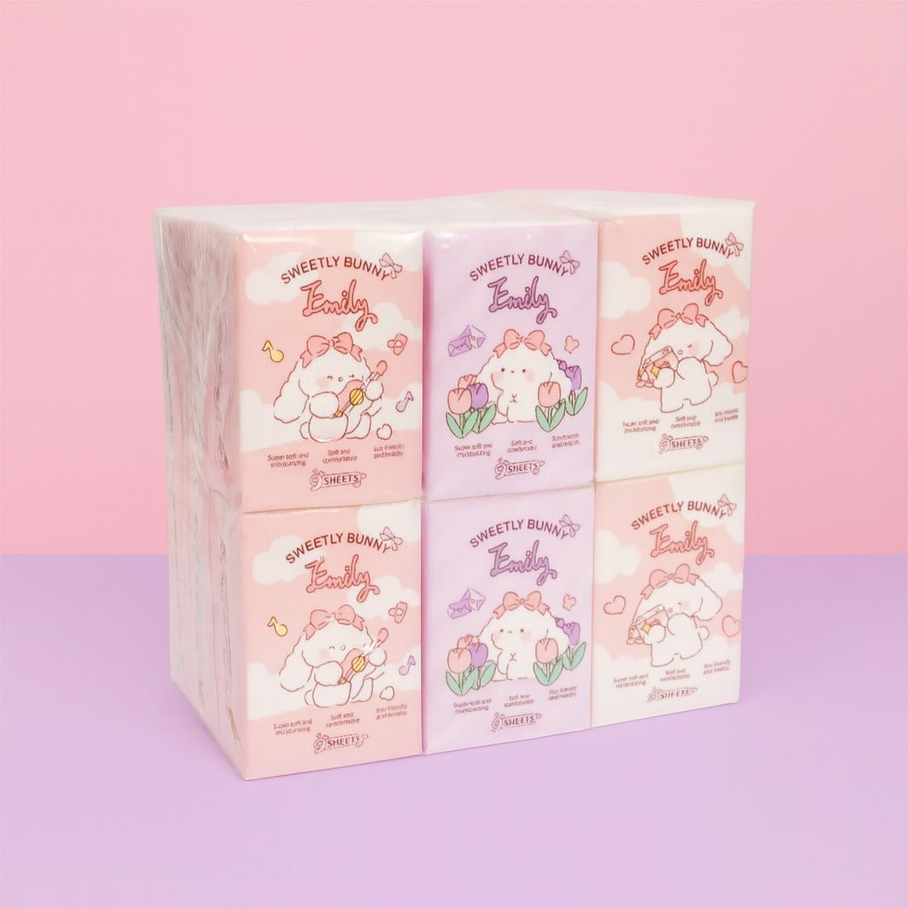Emily Bunny Tissues - 6 Packs - MIDI