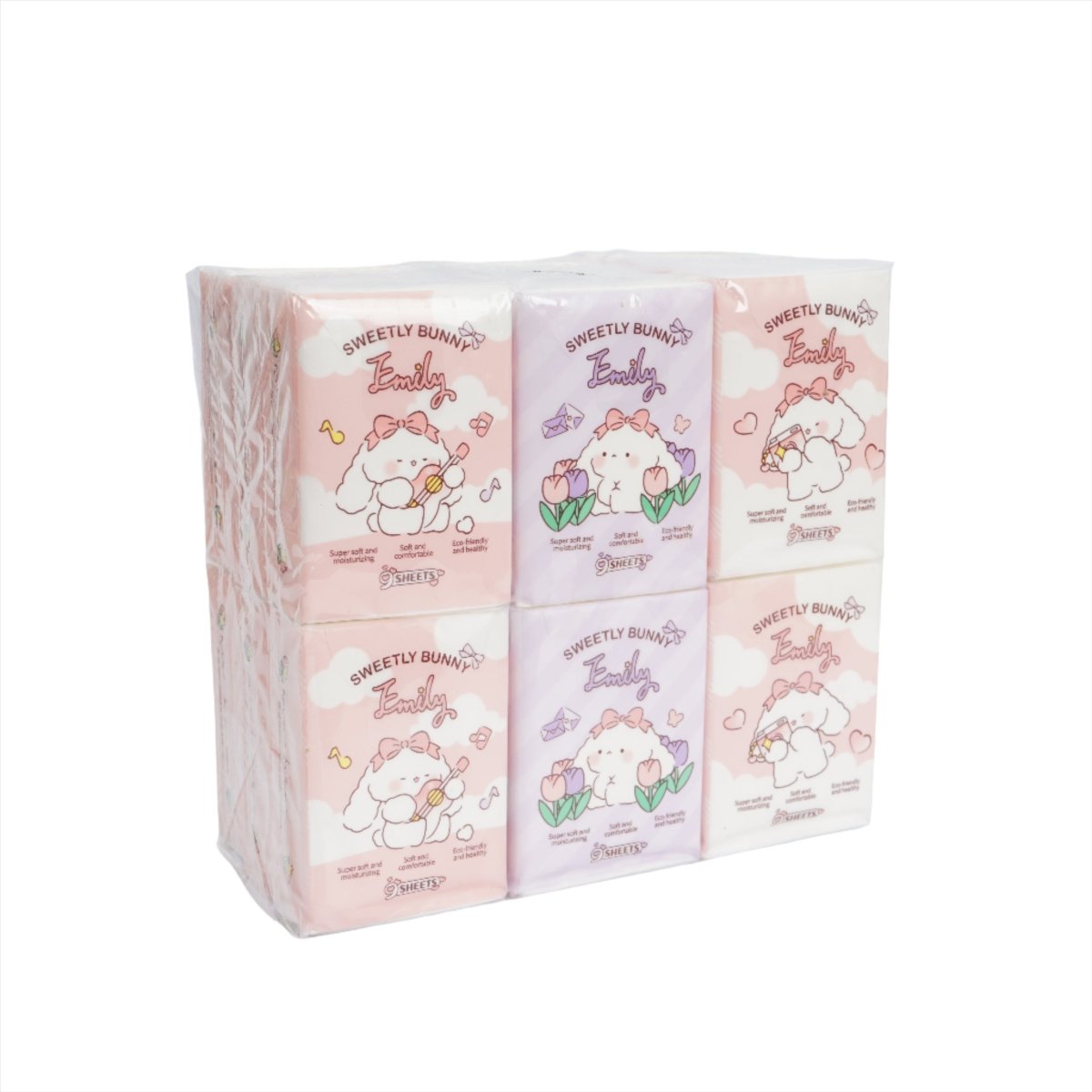 Emily Bunny Tissues - 6 Packs - MIDI