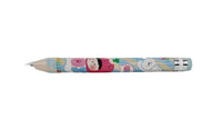 Cartoon patterned extra-long pencil with pastel character print and metal tip