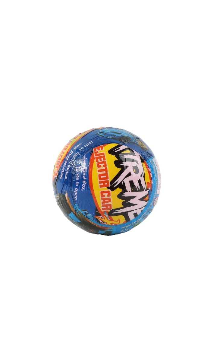 Blue printed surprise egg toy ball with ejector car graphics