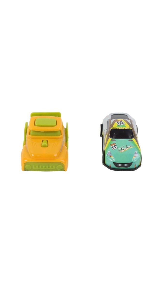 Mini ejector cars set: yellow truck and teal/white car