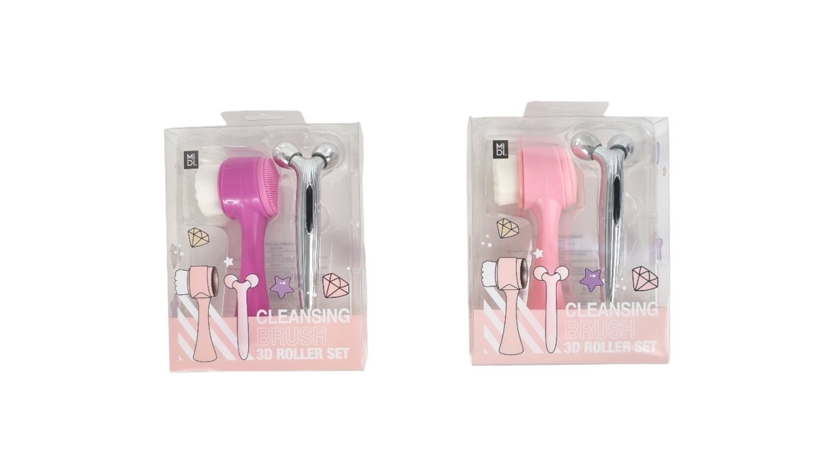 Facial Cleansing Brush & Massage Roller Set - MIDI