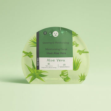 Aloe Vera moisturizing facial mask, net 22g, leaf-styled sachet pack