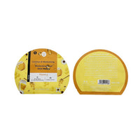 Honey facial mask package showing front and back views, yellow 3D mask label