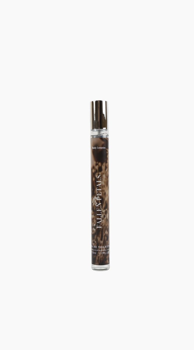 Eau de Toilette spray bottle, tall with silver top and dark label text