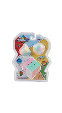 Fantasy 3D cube puzzle set blister pack with pastel cube pieces