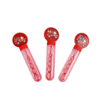 Fire truck bubble wands with red caps and pink handles, 3-pack set