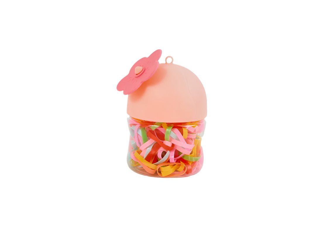 Colorful Hair Ties with Flower-Designed Storage Containers 3