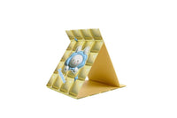 Yellow foldable tabletop mirror with bunny character sticker pattern