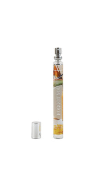 Forgot You perfume bottle with spray nozzle and white travel cap