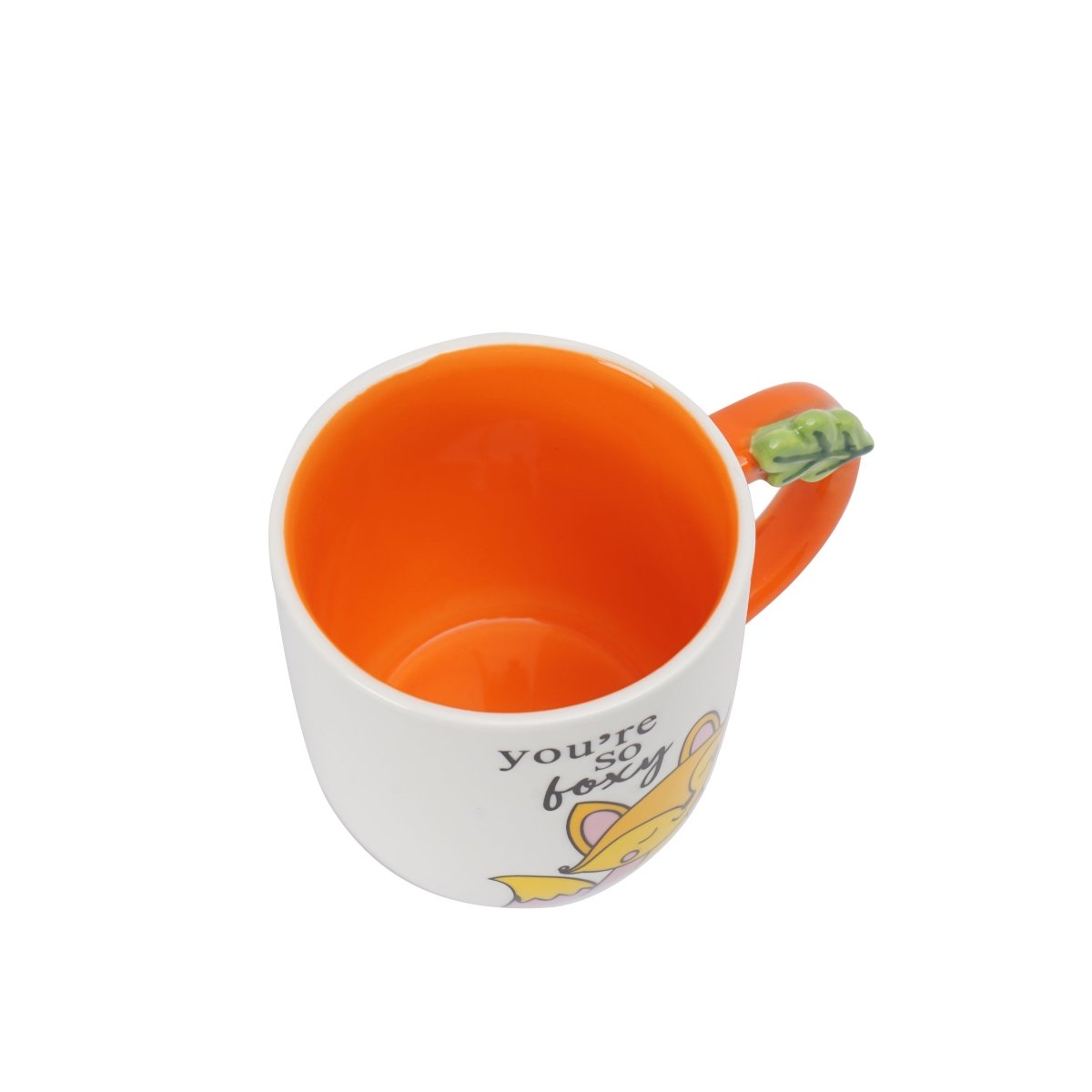 Ceramic cup with Fox Design and Colorful Handle 2