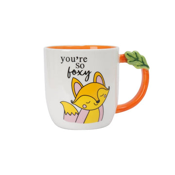 Ceramic cup with Fox Design and Colorful Handle 1