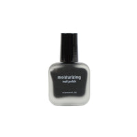 Matte black frosted nail polish bottle with moisturizing label