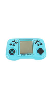 Turquoise handheld game machine with cross-pad and screen, Brick Game