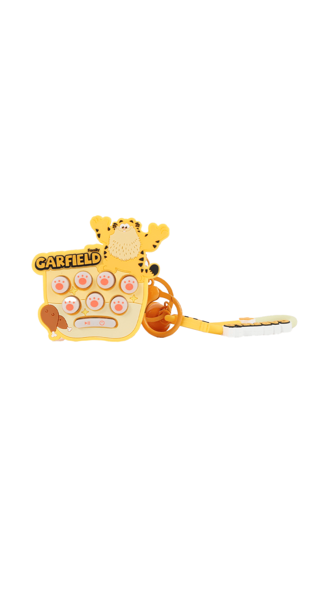 Garfield silicone keychain: orange cat pouch charm and keyring