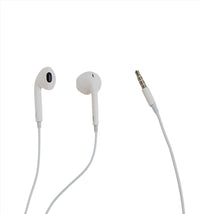 White 3.5mm audio earbuds with in-ear tips and cable