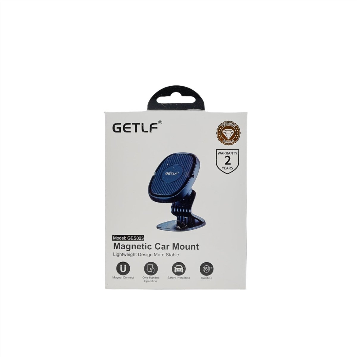 Getlf Magnetic Car Mount retail box, model GES023, 2-year warranty
