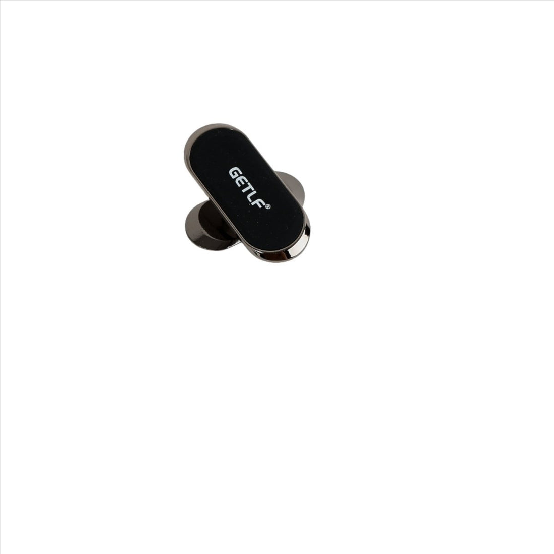 Black magnetic car phone mount with GETLF logo and round base