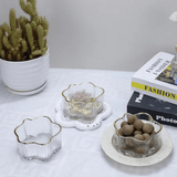 Gold - rimmed Glass Flower Bowls (Set of 2) - MIDI