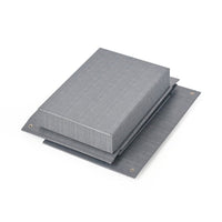 Grey Storage Box with Leather Handle - MIDI