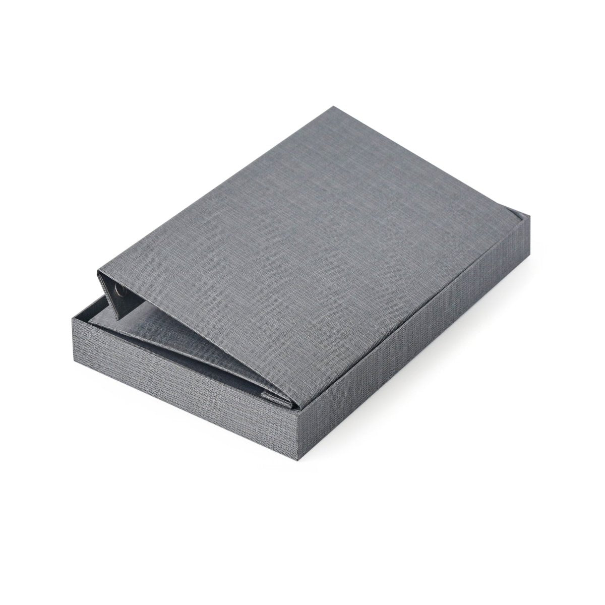 Grey Storage Box with Leather Handle - MIDI