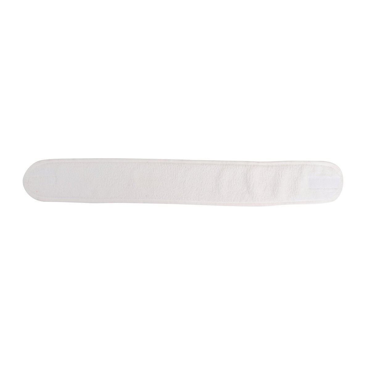 White coral fleece hair headband, flat side view