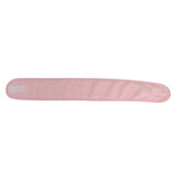 Light pink coral fleece hair headband, flat side view