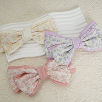 Green Floral Pattern Bow Hair Clip 5