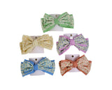 Green Floral Pattern Bow Hair Clip 3