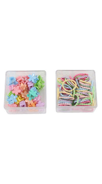 Pack of 3 Colorful Hair Clip & Ponytail Holder Sets